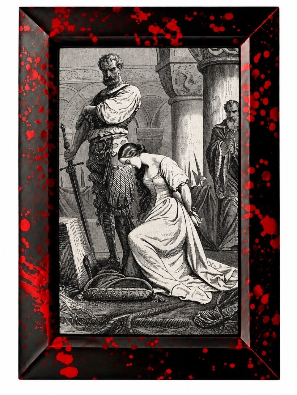 Queen Catherine Howard Oddity Queen Horror Bloody Execution Framed Art History